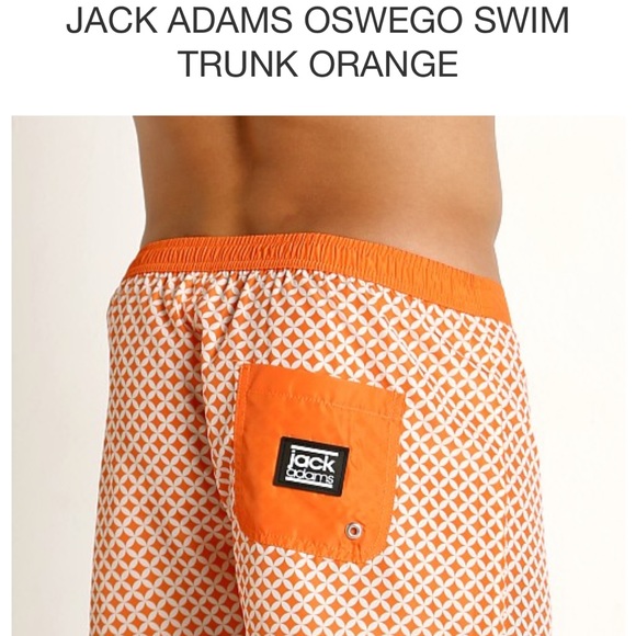 Men’s Small NWT Jack Adams Oswego Swim Trunk Orange - Picture 4 of 9